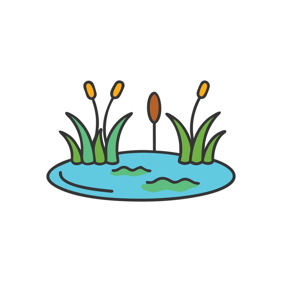 Unique Pond Illustration for Nature Lovers vector