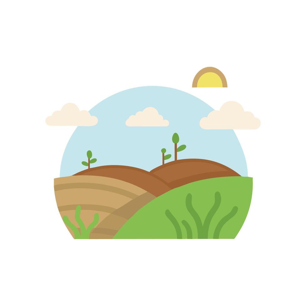Charming Prairie with Wildflowers vector