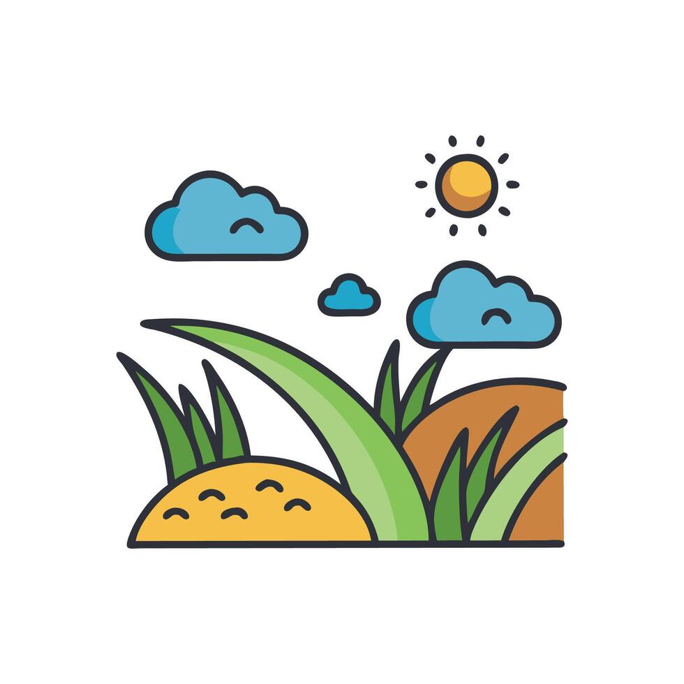 Unique Prairie Illustration for EcoDesigns vector