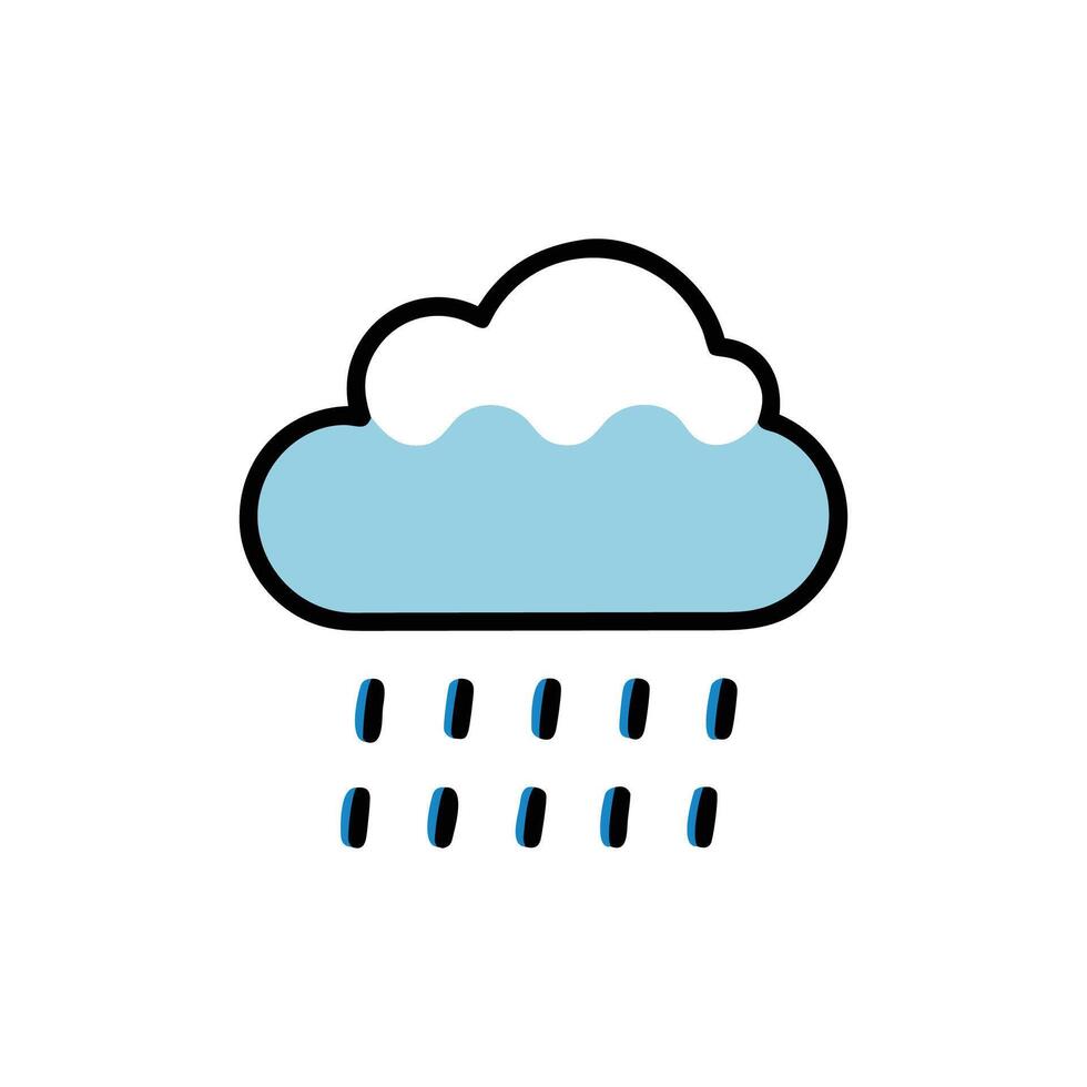 Charming Rain Cloud with Colorful Rain vector