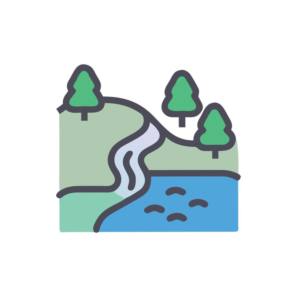 Majestic River Under a Bright Sky vector