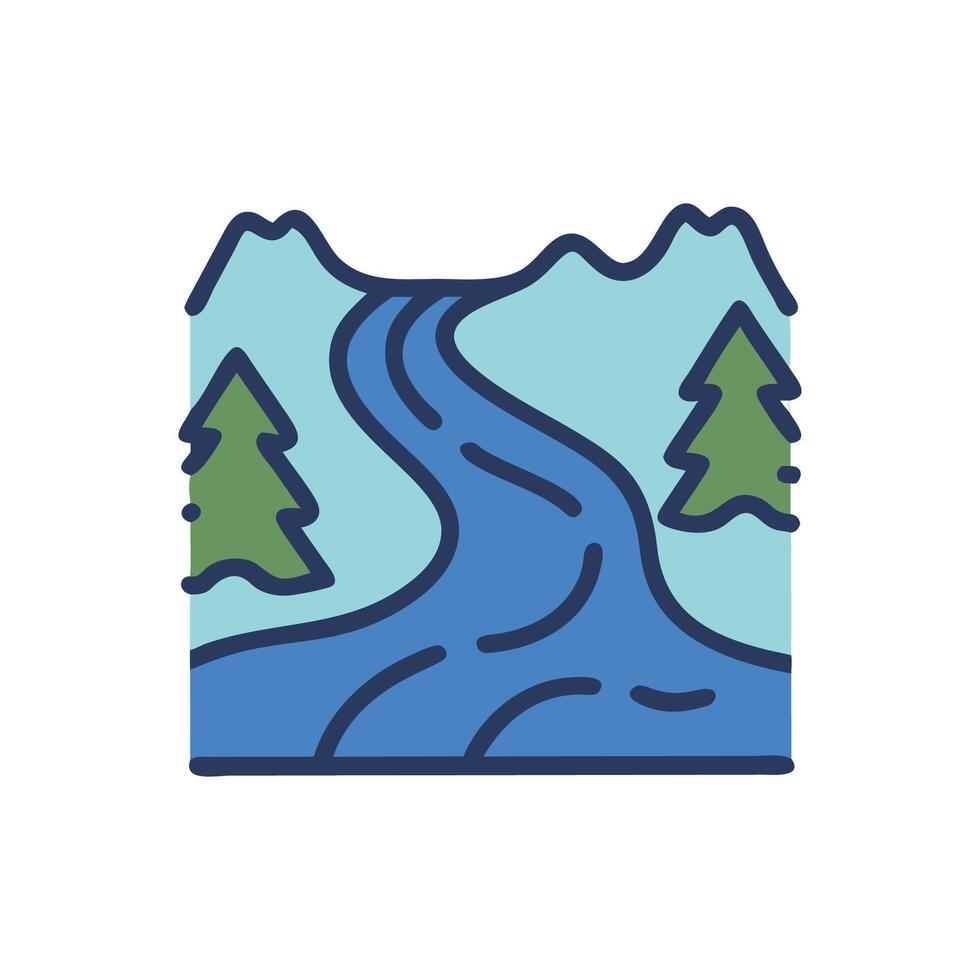 Unique River Illustration for EcoDesigns vector