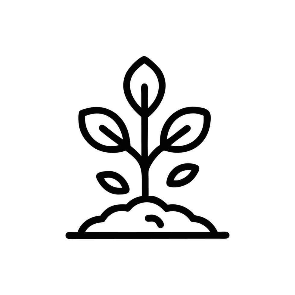 Vibrant Sapling Surrounded by Colorful Flora vector