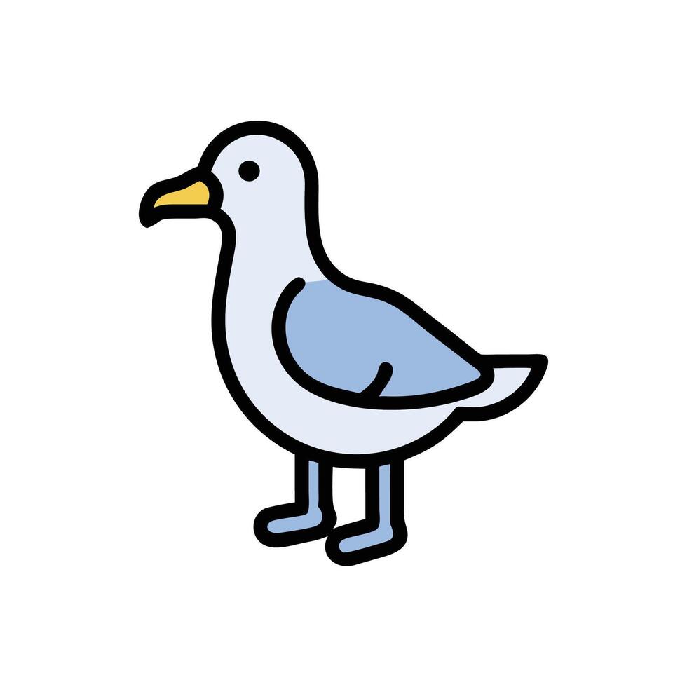Playful Seagull Searching for Food vector