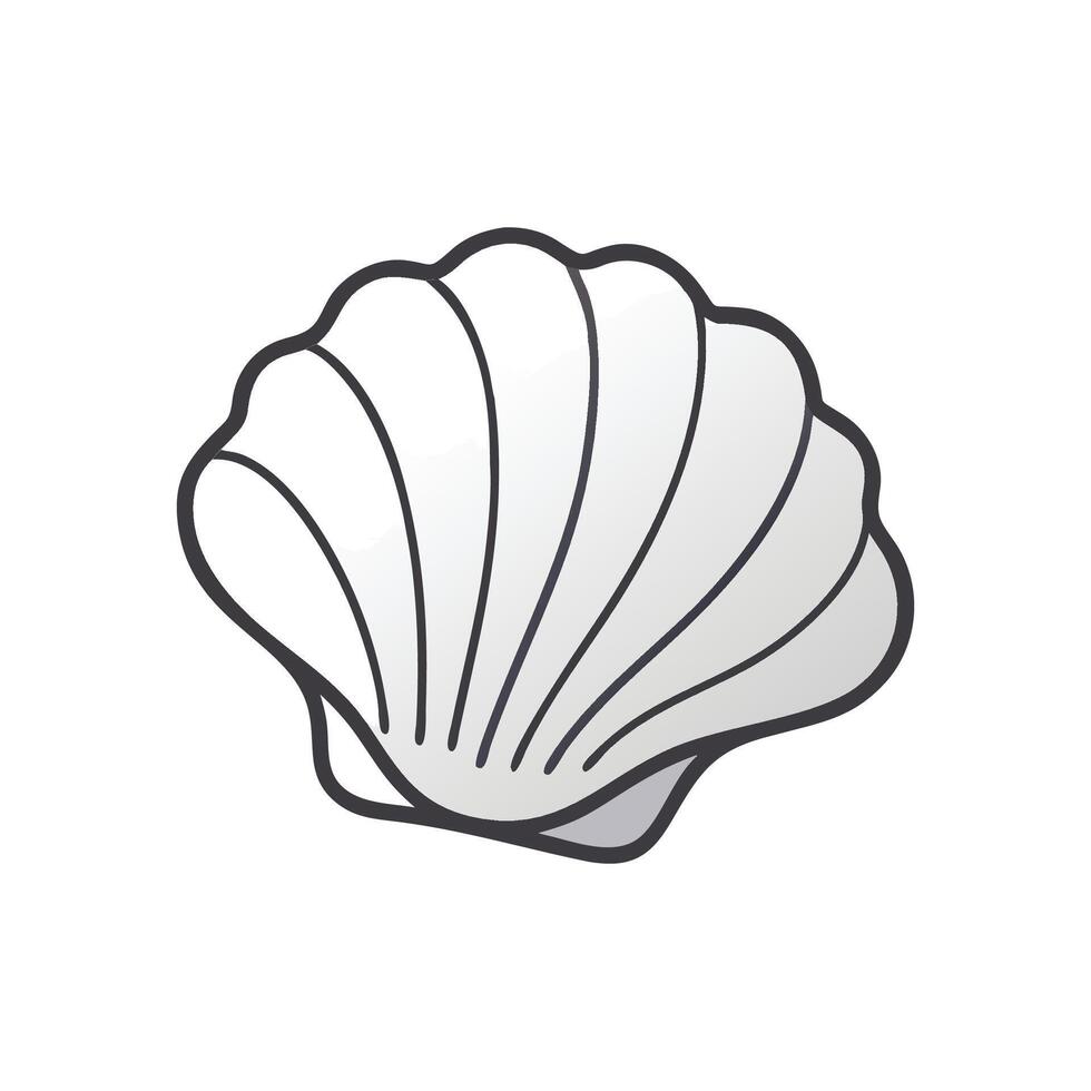 Beautiful Seashell on Sandy Shore vector