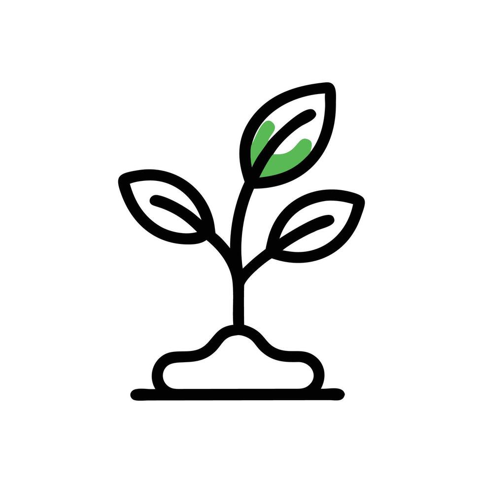 Charming Seedling Growing in Soil vector