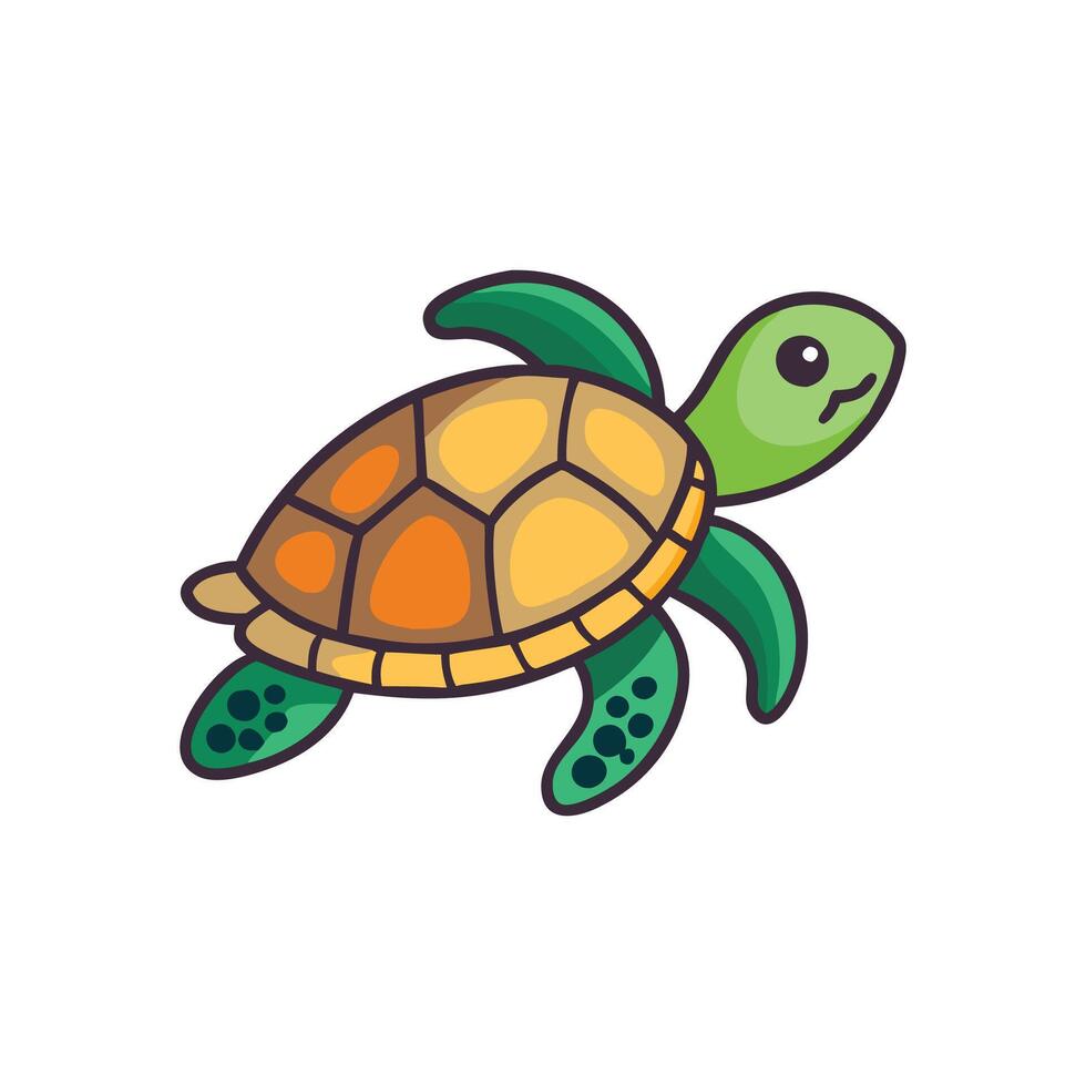 Majestic Sea Turtle Swimming in Ocean vector