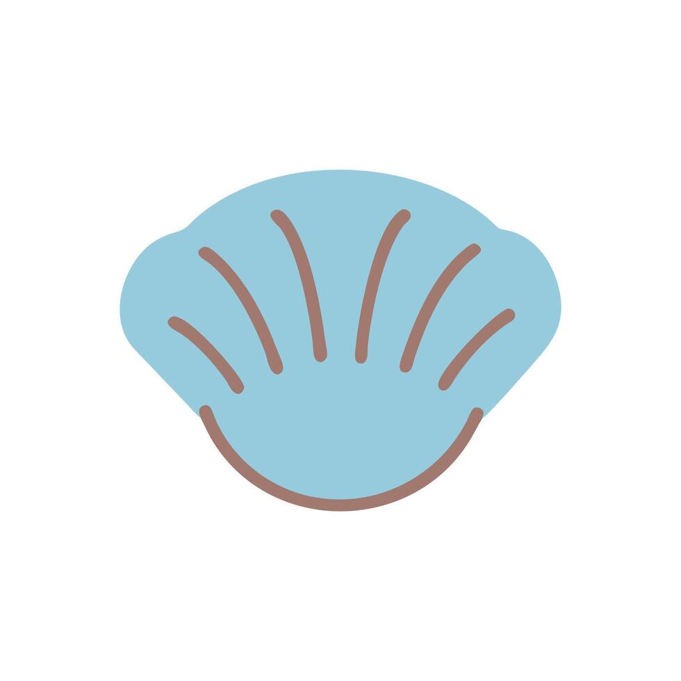 a blue shell with a brown outline vector