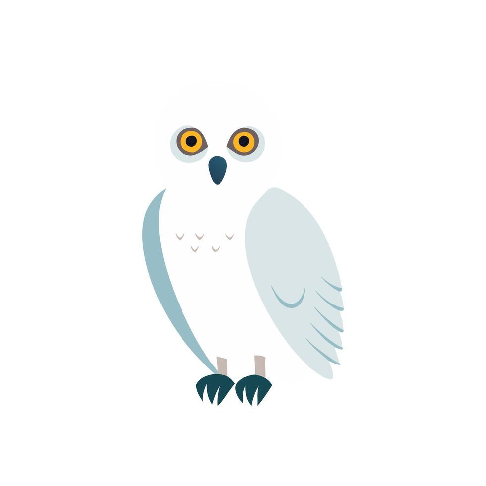 Unique Snow Owl Illustration for Wildlife Art vector