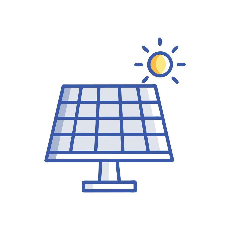 Innovative Solar Panels on Rooftop vector