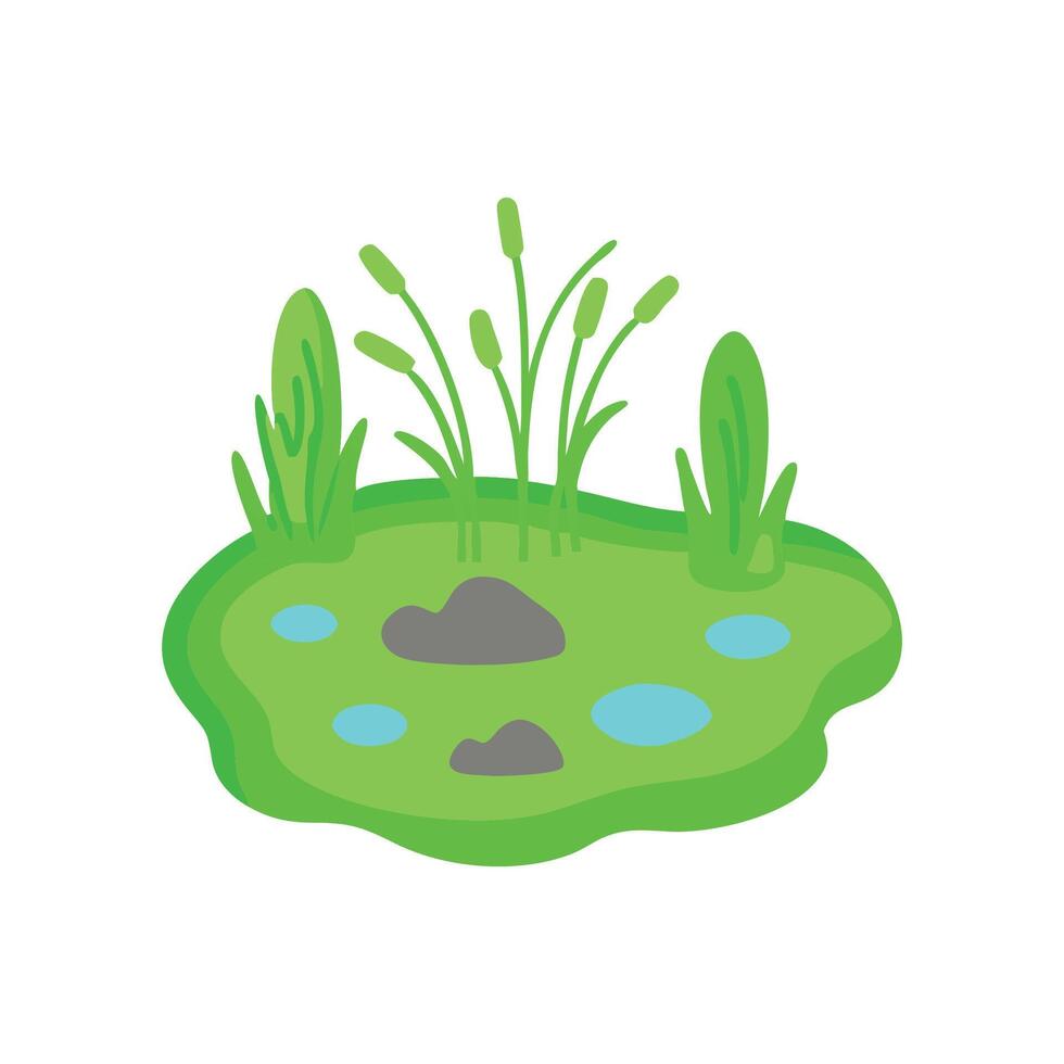 Charming Swamp with Lush Vegetation vector