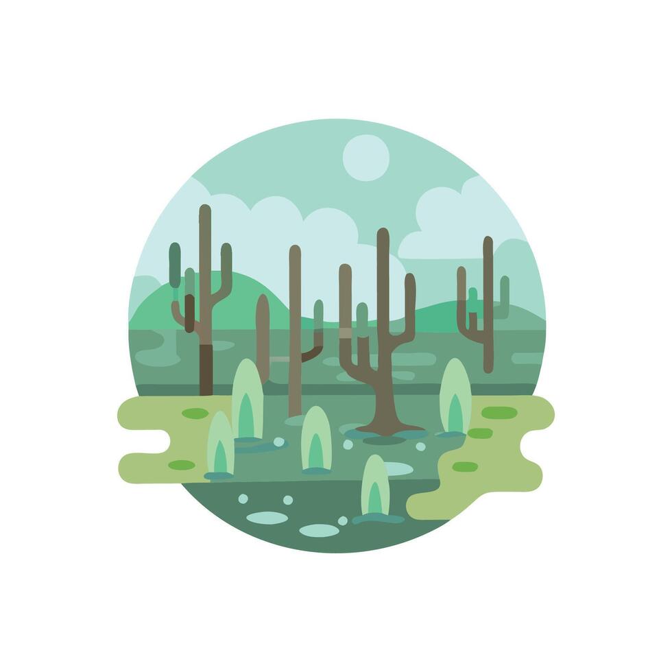 Vibrant Swamp Habitat Full of Life vector