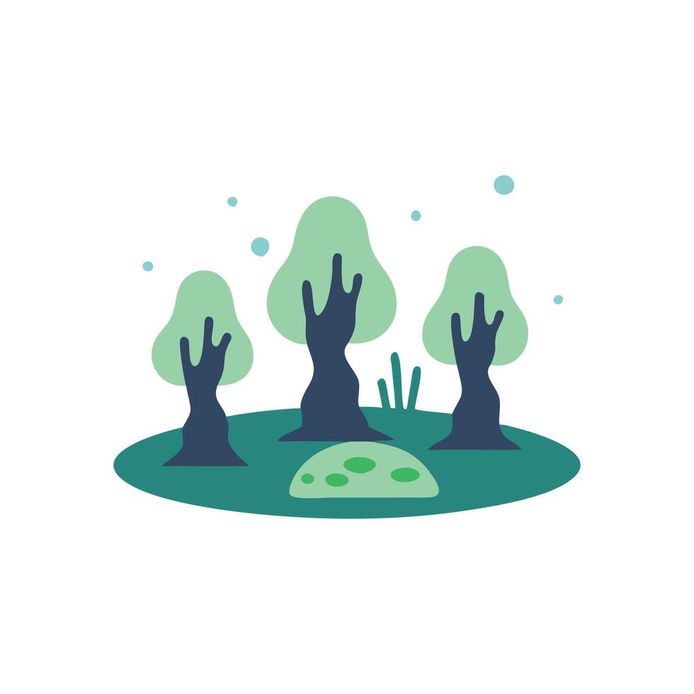 Unique Swamp Illustration for EcoDesigns vector