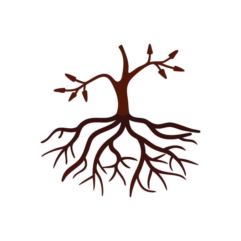 Unique Tree Roots Illustration for EcoDesigns vector