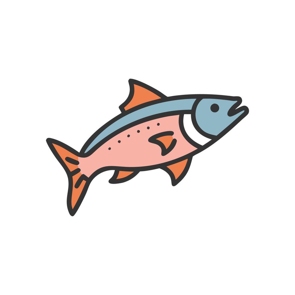 Playful Trout Among Rocks vector