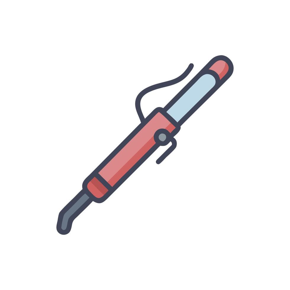 Elegant Curling Iron Concept for Hair Styling vector