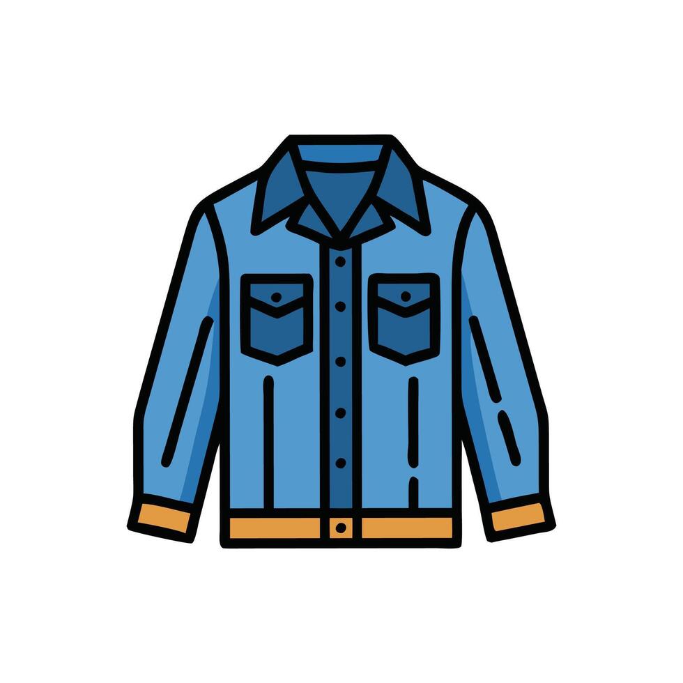 Chic Denim Jacket Design for Casual Fashion vector