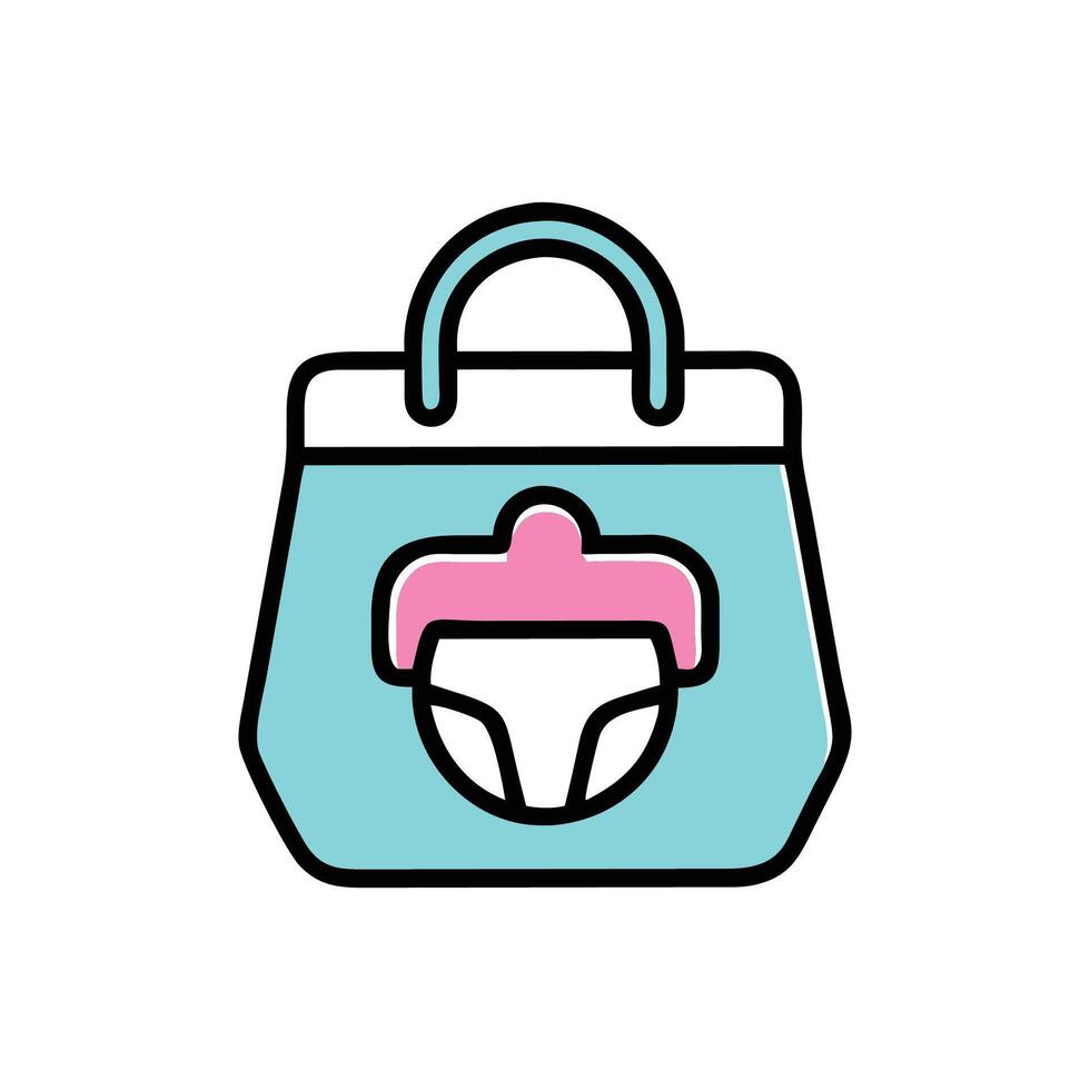 Elegant Diaper Bag Concept for Parents on the Go vector