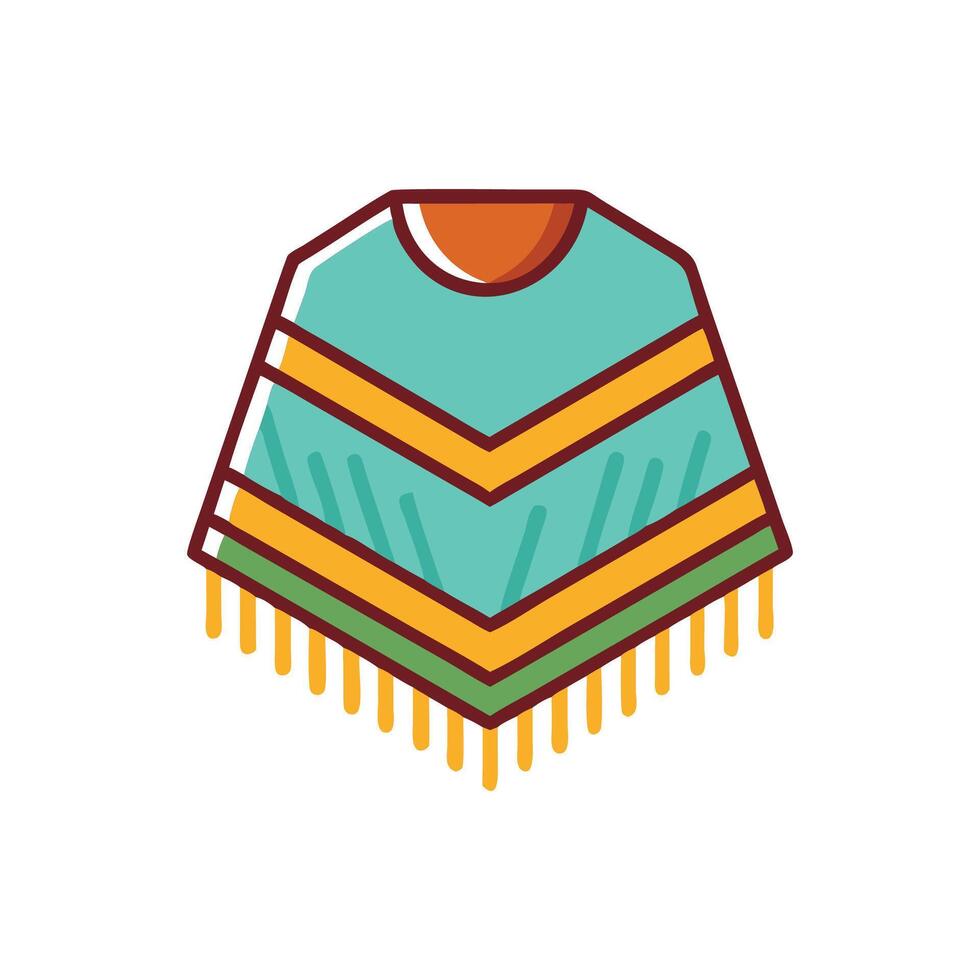 Stylish Poncho Illustration for Cold Weather vector