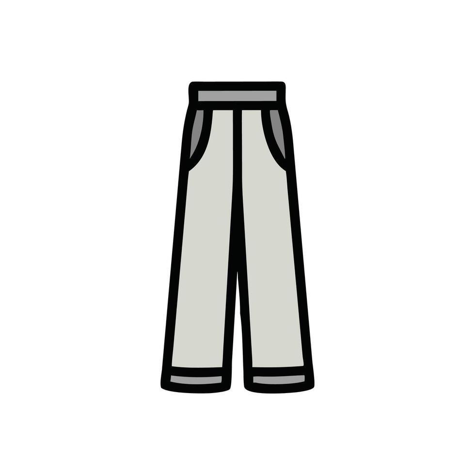 Stylish Wide Leg Pants Illustration for Casual Wear vector