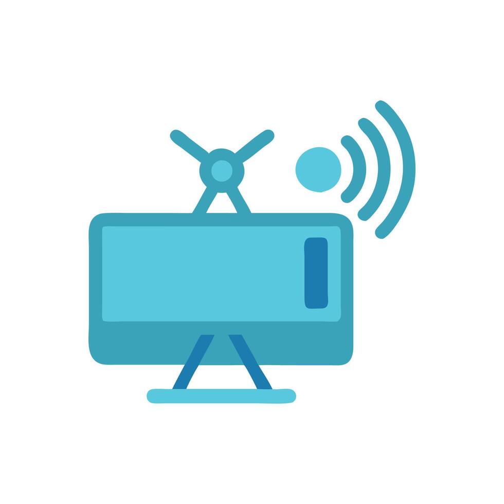 Stylish TV Antenna Icon vector