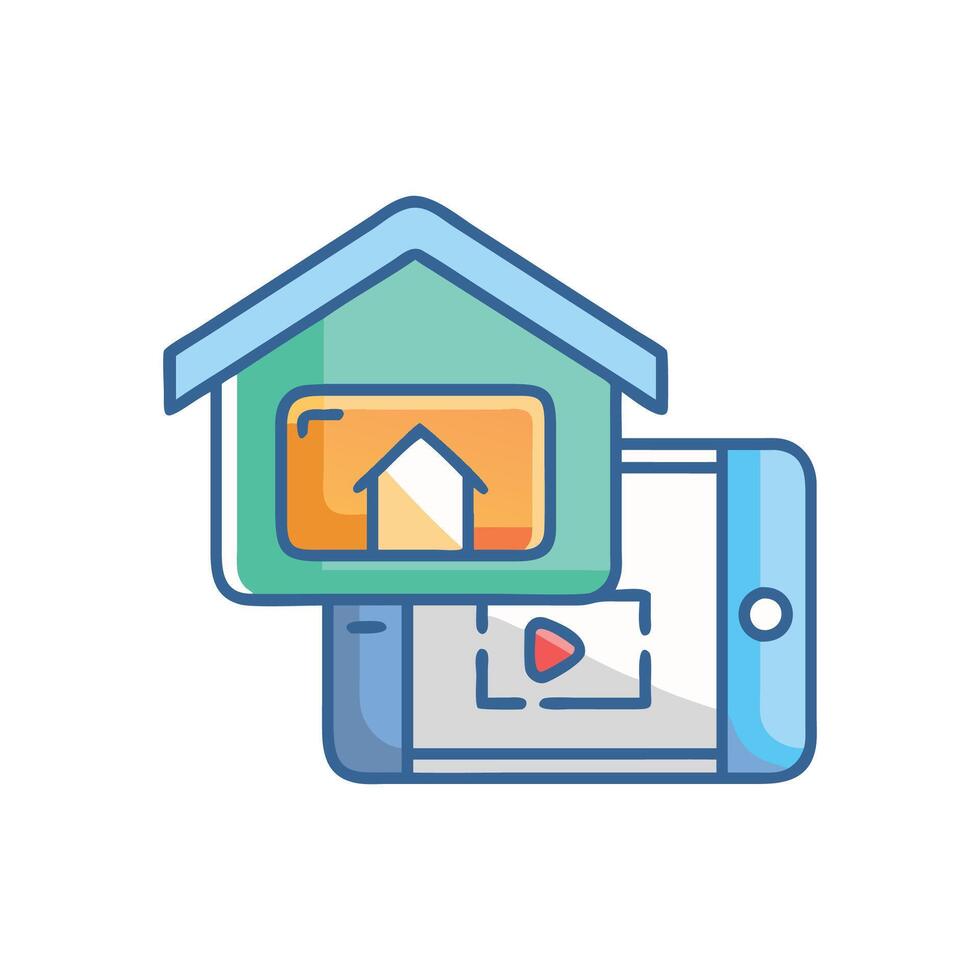 Virtual Home Tour Icon for Realty vector