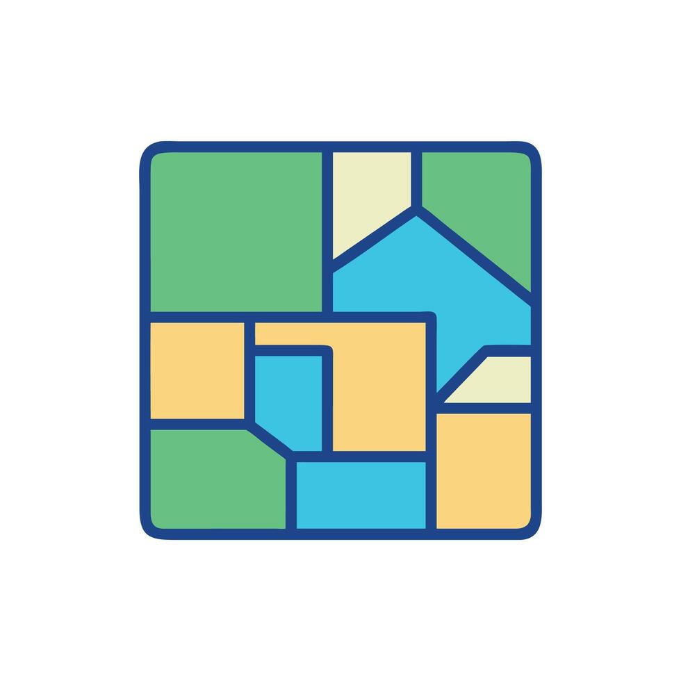 Creative Zoning Map Icon for Design vector