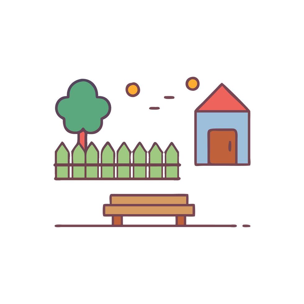 Backyard Icon for Outdoor Living Spaces vector