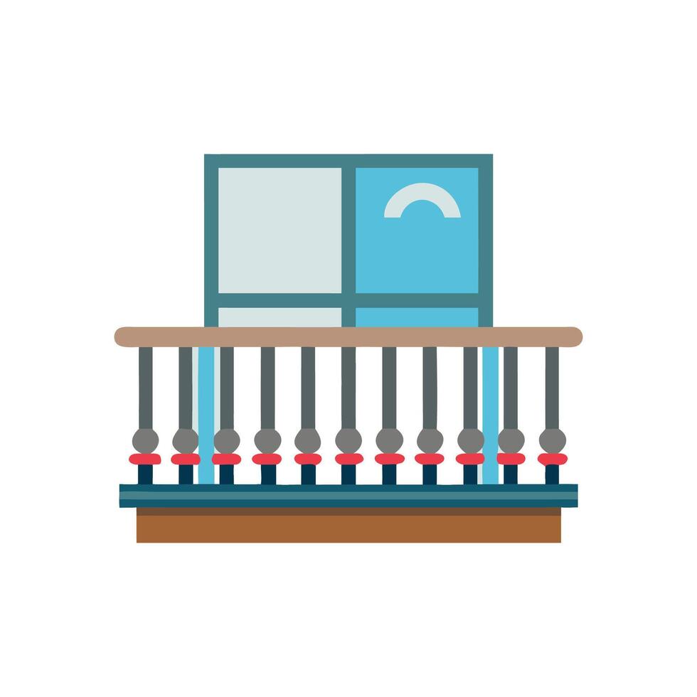 Stylish Balcony Icon for Residential Designs vector