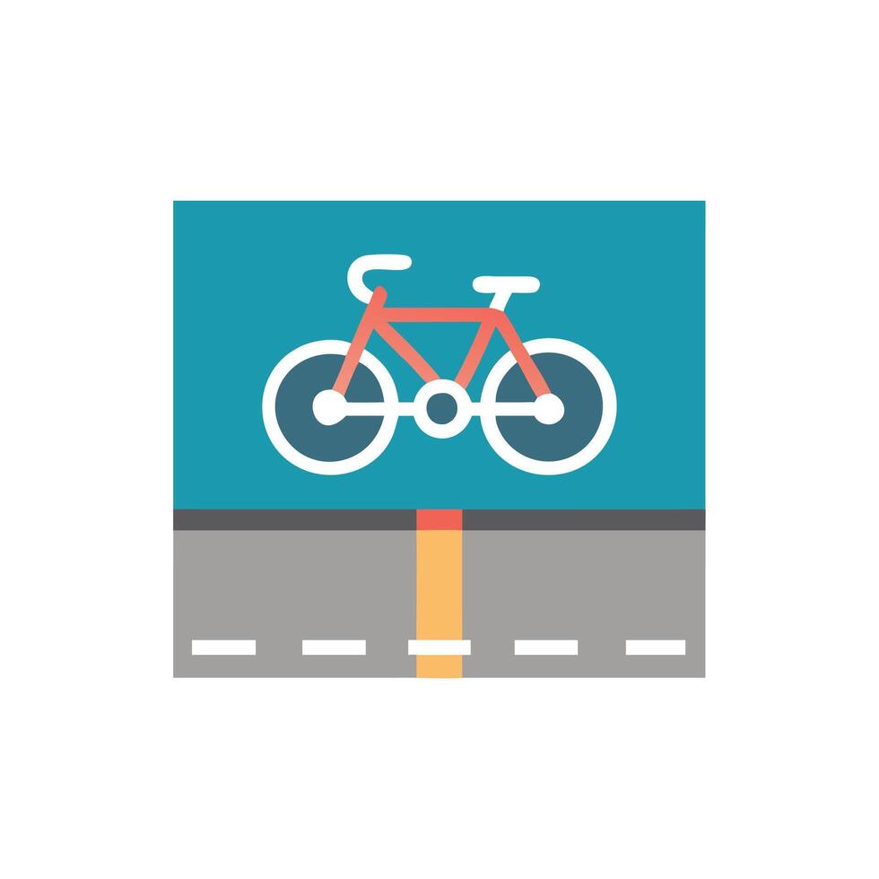 Stylish Bicycle Lane Icon for City Designs vector