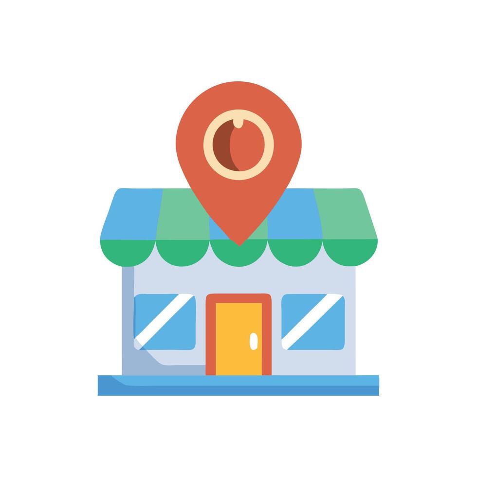 Stylized Coffee Shop Icon for Urban Areas vector