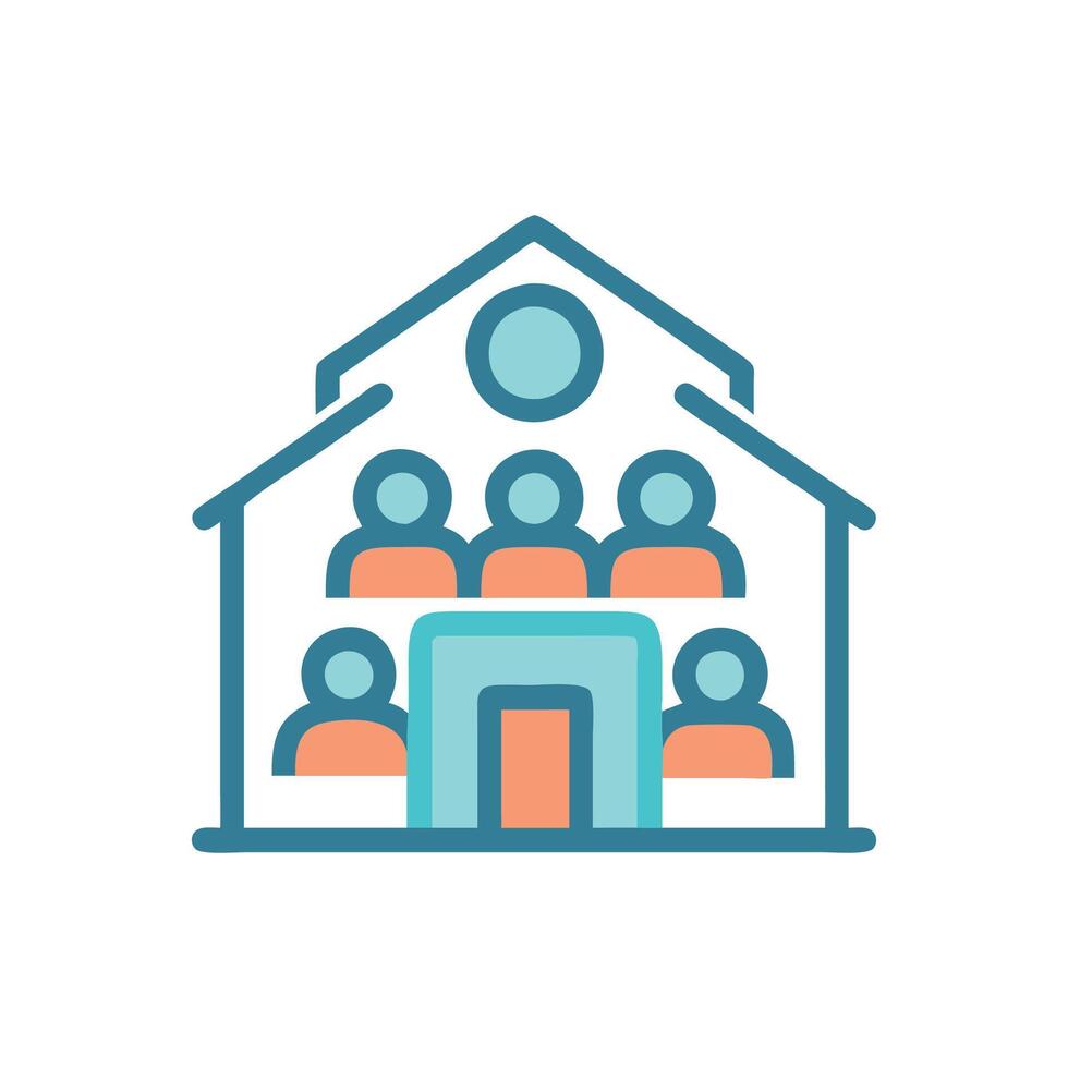 Icon Representing Community Centers for Engagement vector