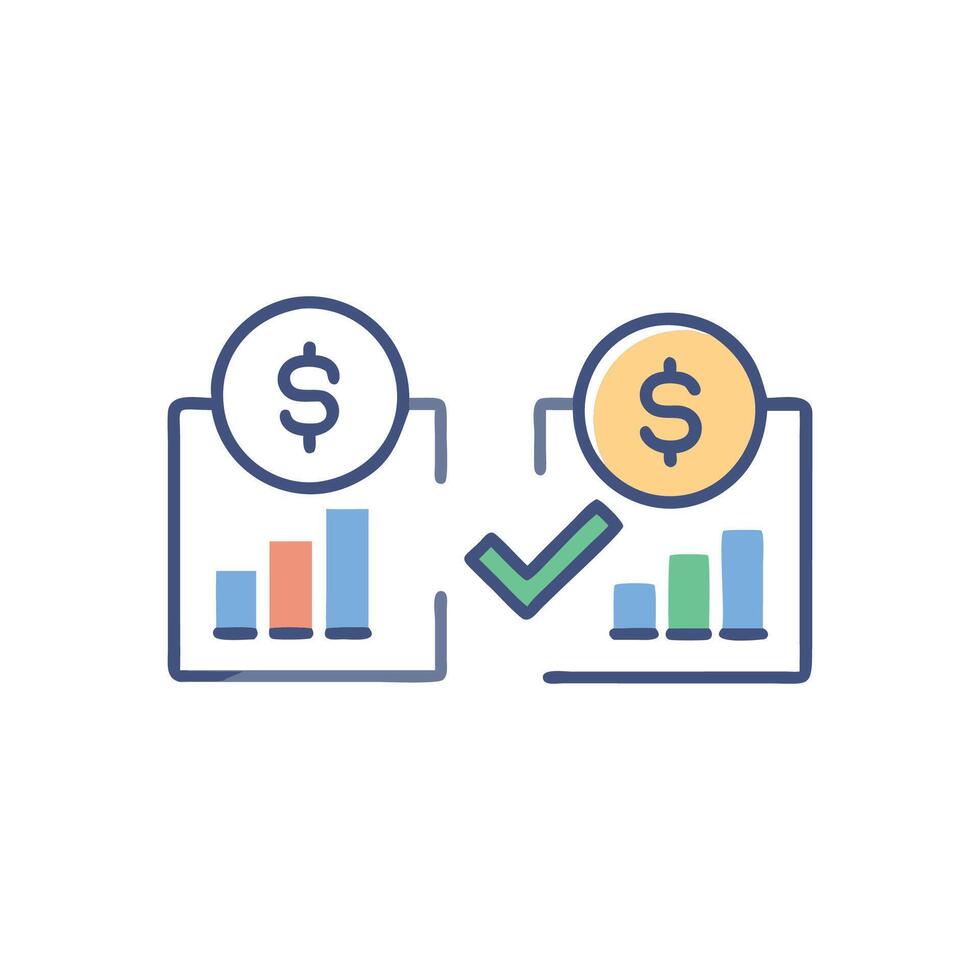Comparative Market Analysis Icon Design vector