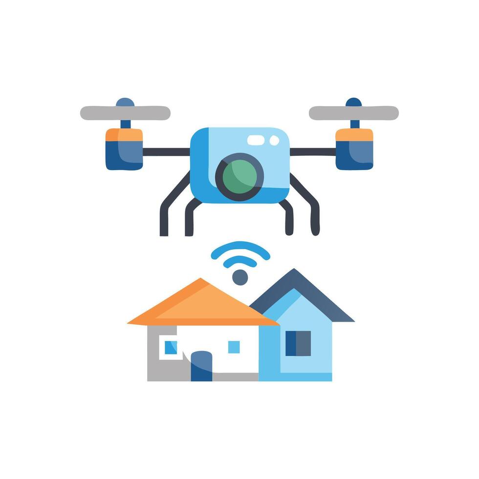 Creative Drone Property Photos Icon vector