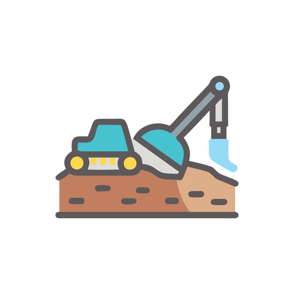 Stylish Excavation Icon for Design vector