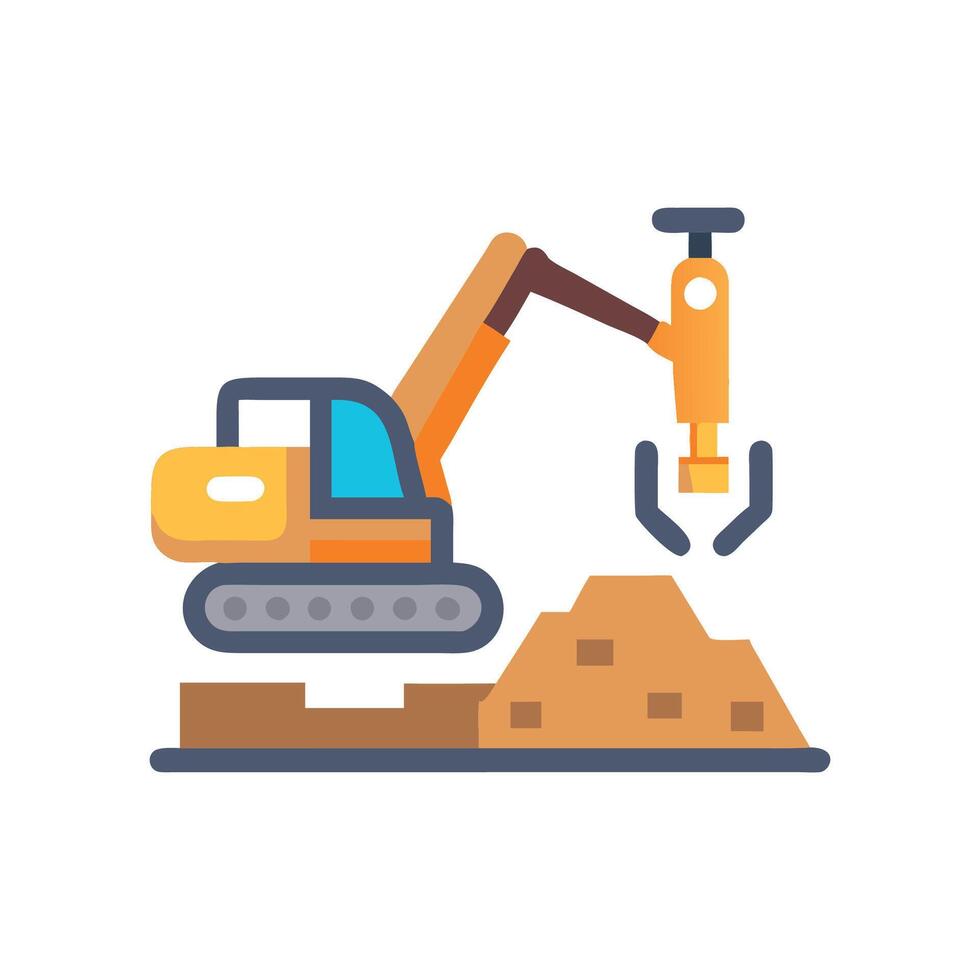 Creative Excavation Icon Design vector