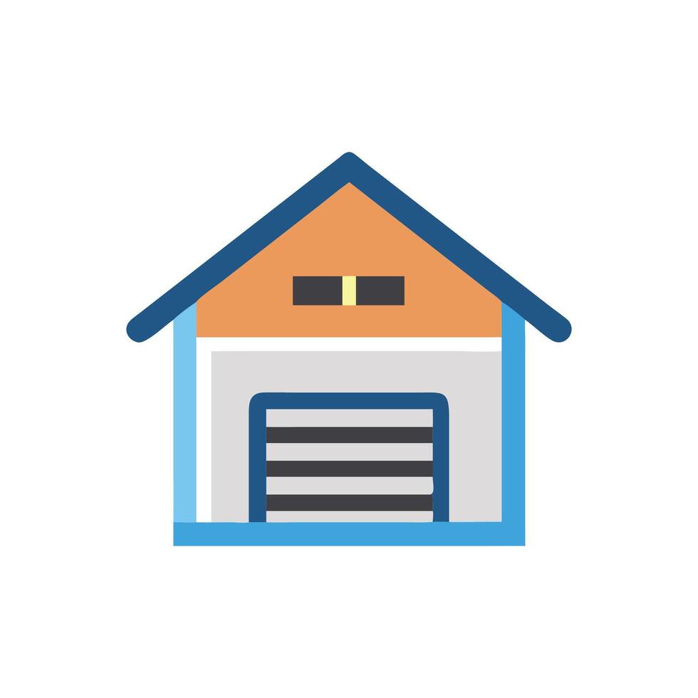 Stylish Garage Icon for Home Design vector