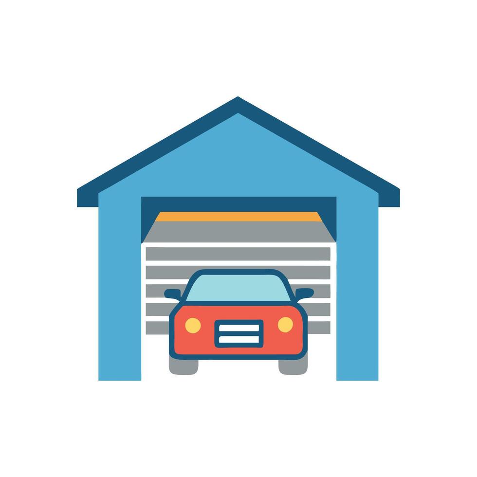 Unique Garage Icon for Home Illustration vector