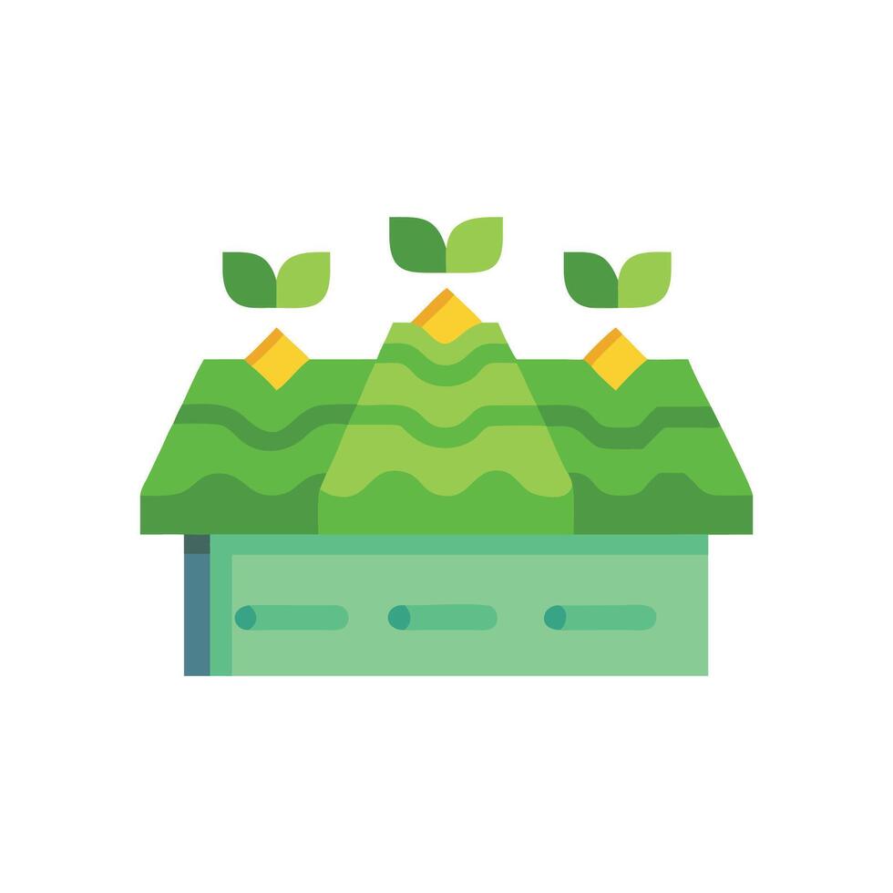 Creative Green Roof Icon for Illustration vector