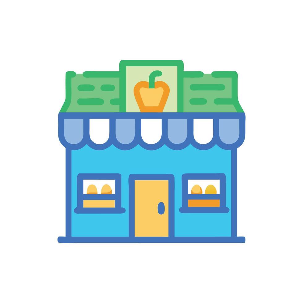 Unique Grocery Store Nearby Icon vector