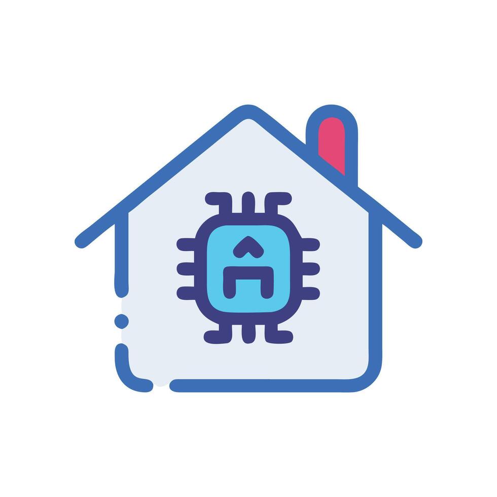 Stylish Home AI Assistant Icon vector