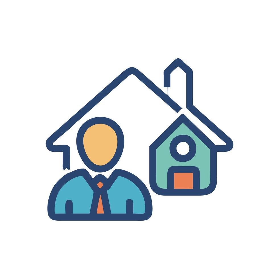 Stylish Home Buyer Icon vector