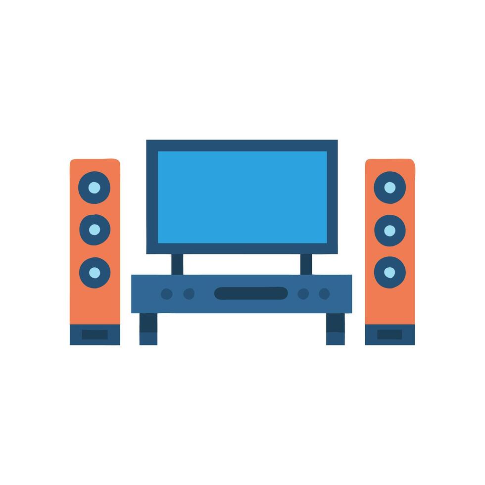 Stylish Home Theater Icon for Media vector