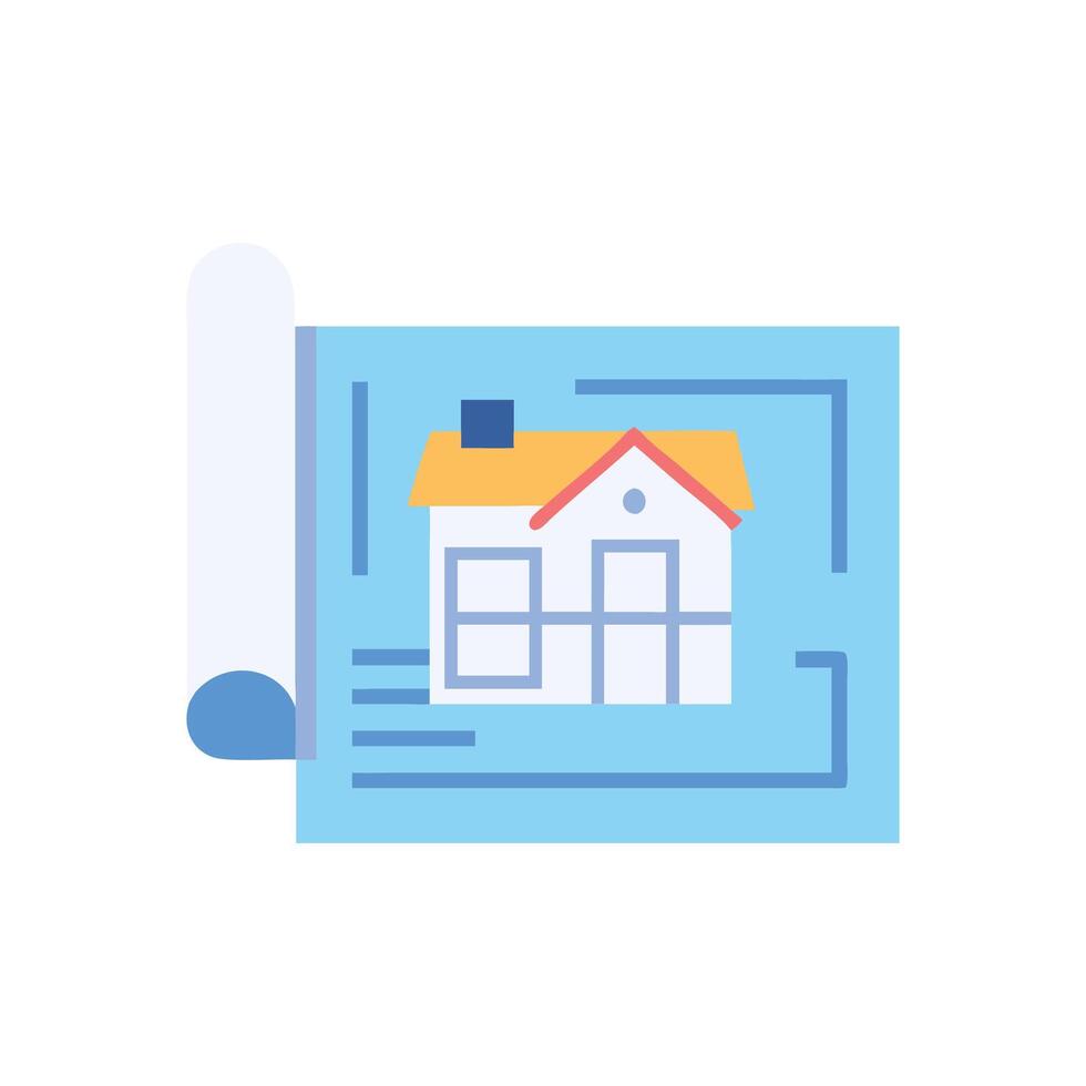 House Blueprint Icon for Architecture vector