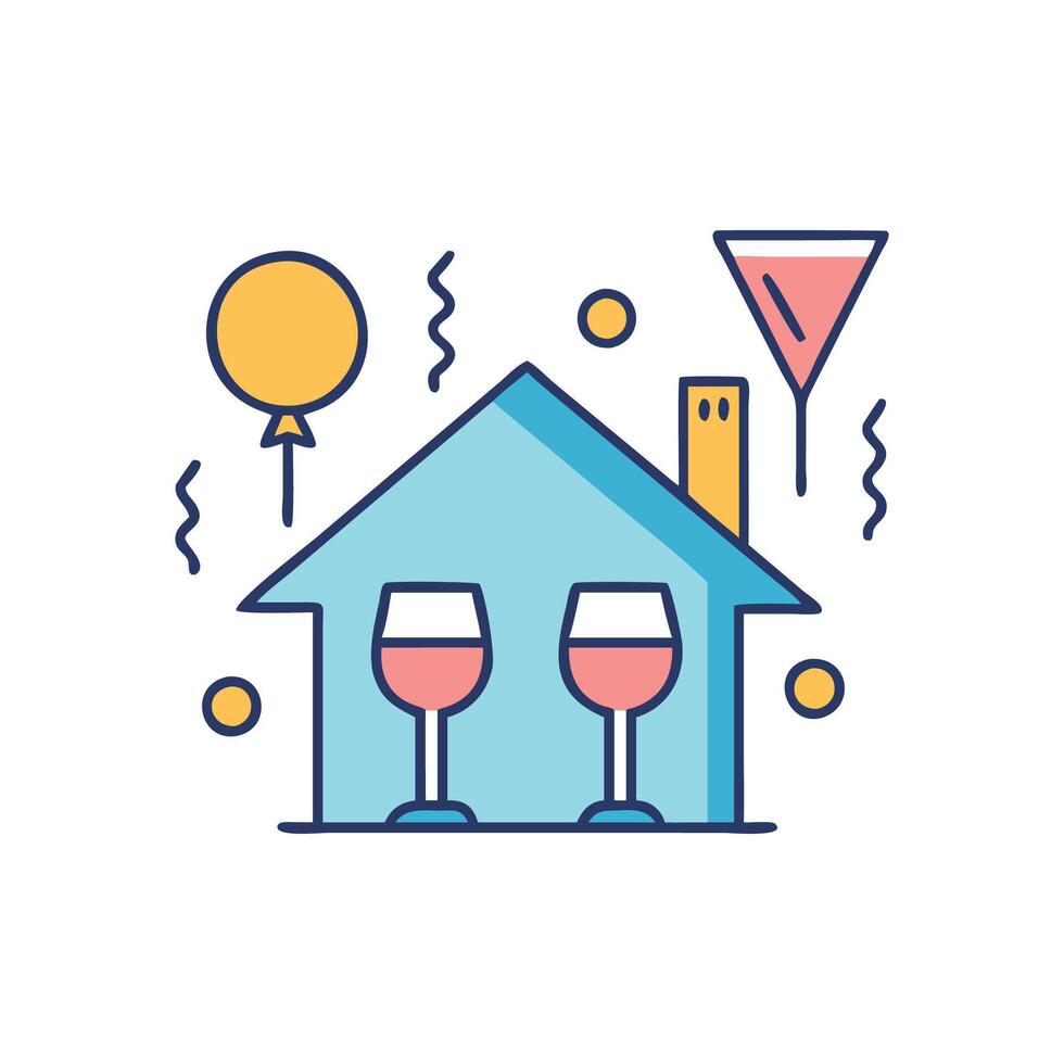 Stylish Housewarming Party Icon vector
