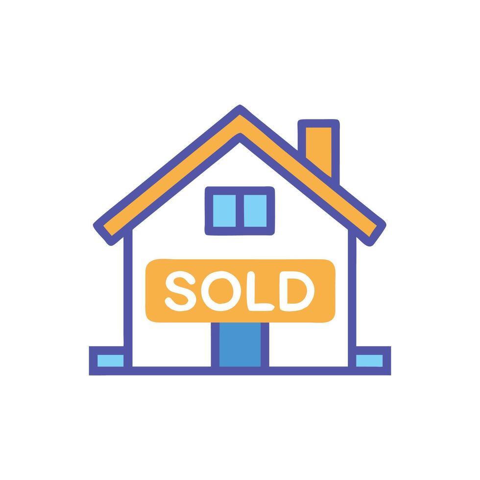 Creative House Sold Icon vector
