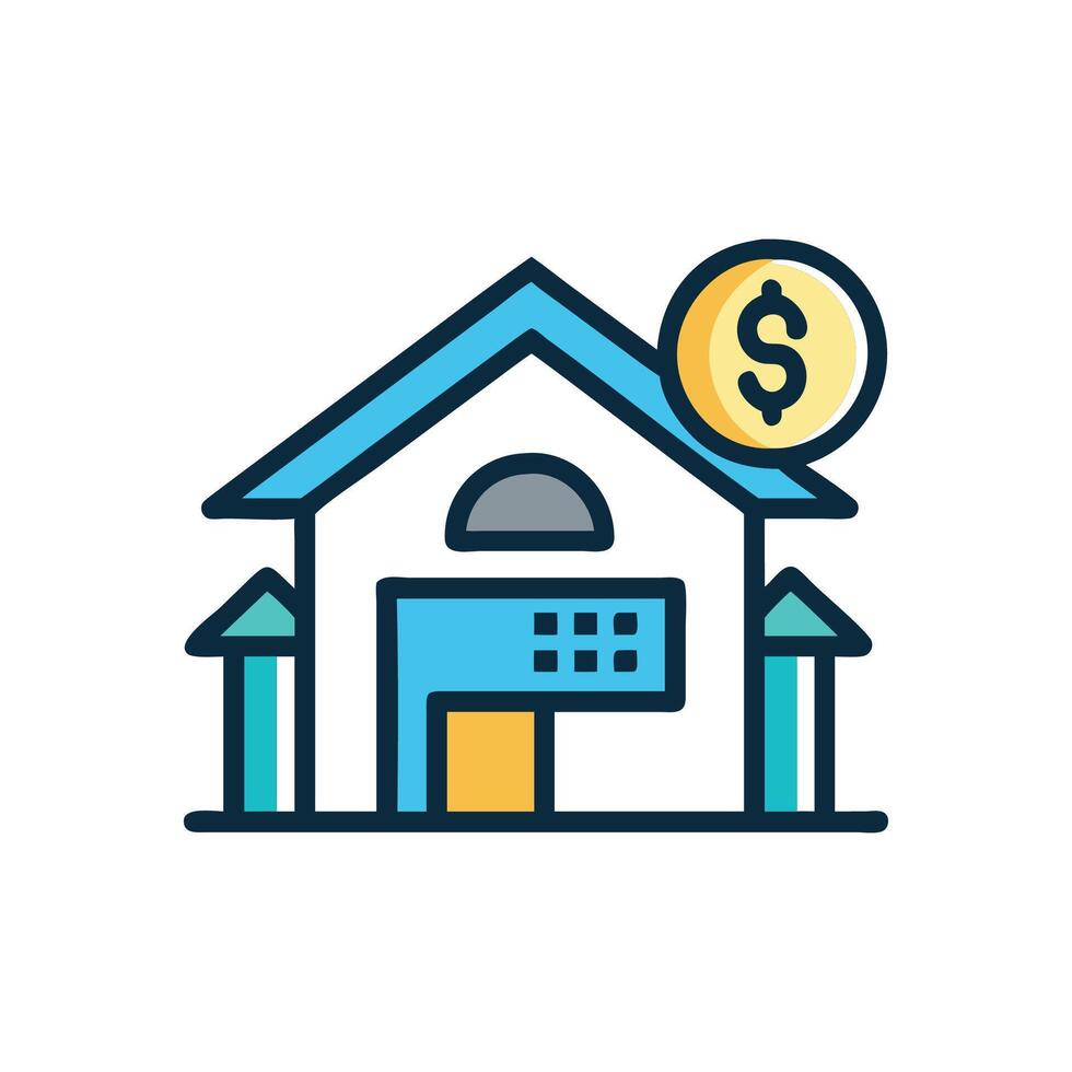 Stylish Investment Property Icon vector