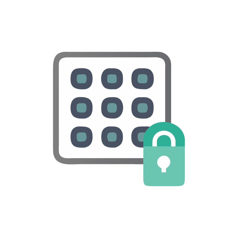 Unique Keypad Lock Icon for Home vector