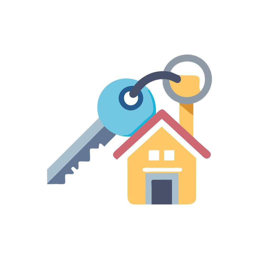 Stylish Key to House Icon vector