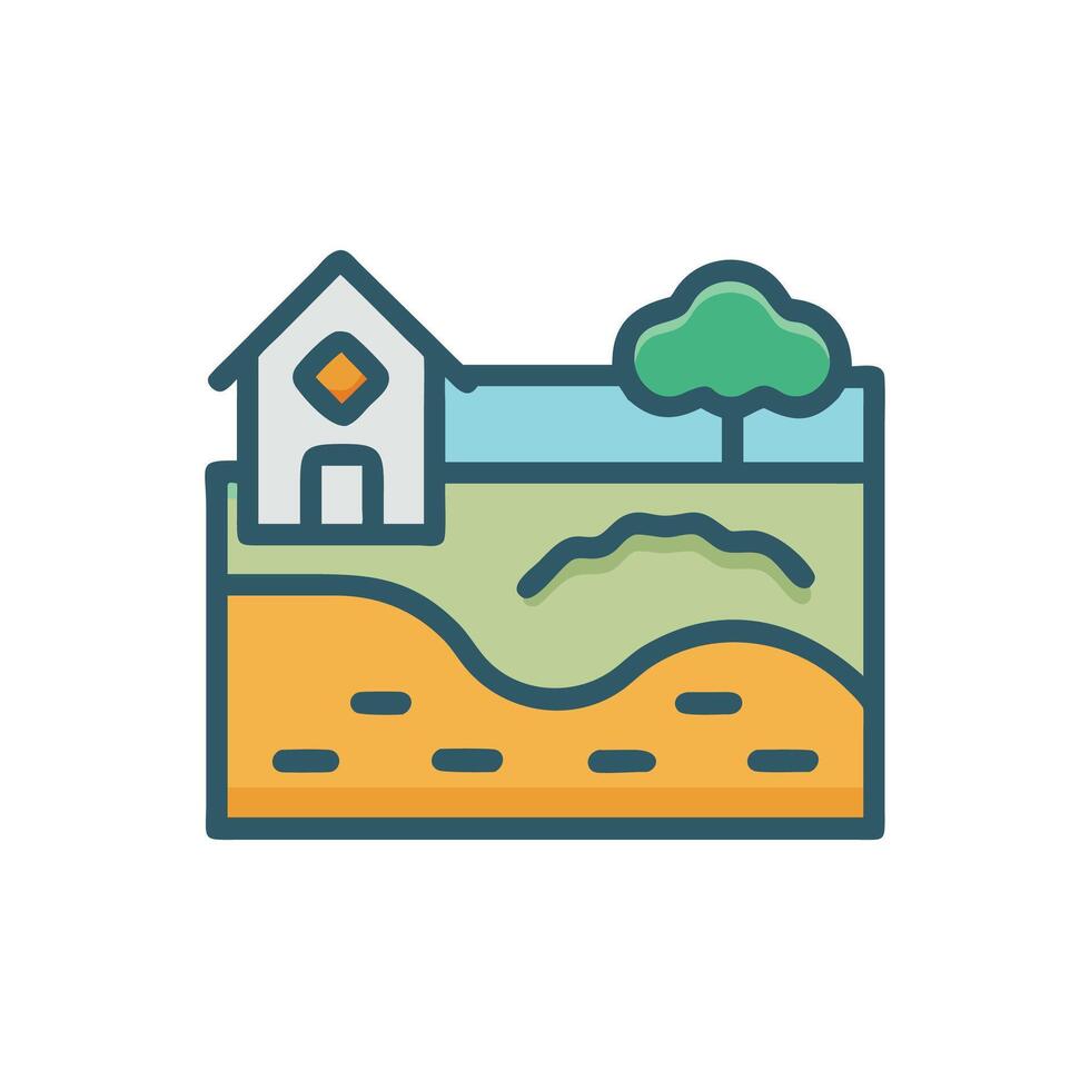 Stylish Land Development Icon vector